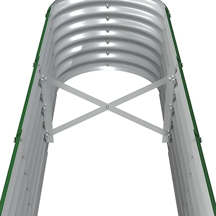 vidaXL Hochbeet, Pulverbeschichteter Stahl, 260 x 40 x 36 cm, Grün – Bild 6
