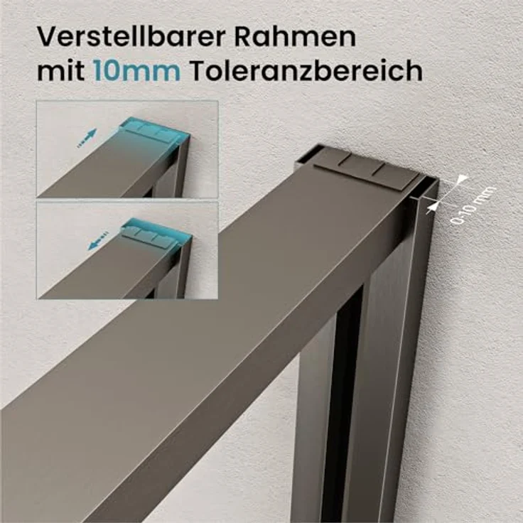 doporro Ravenna68K-plus Fünfeckdusche Duschkabine 80x80cm, 8mm ESG-Sicherheitsglas Klarglas mit Nano-Beschichtung, Edelstahlgriffe, einfach montierbar – Bild 5