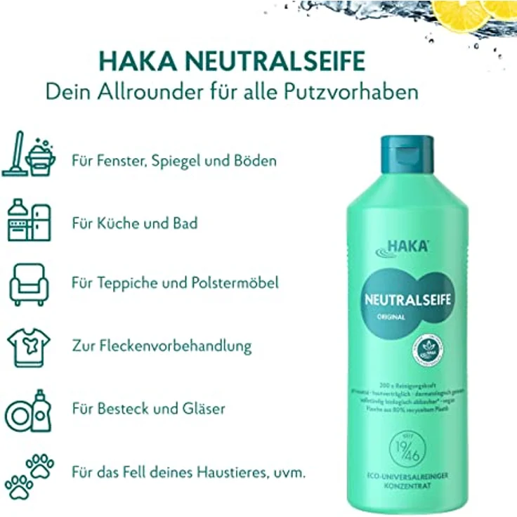 HAKA Neutralseife Original Universalreiniger 1 kg Allzweckreiniger, hochergiebig und pH-neutral – Bild 2