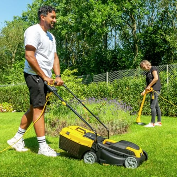 Powerplus POWXG62205T, Elektrischer Rasenmäher 1300 W mit 32 cm Schnittbreite, 30-Liter-Fangsack und integrierter Kantenschneidemaschine – Bild 2