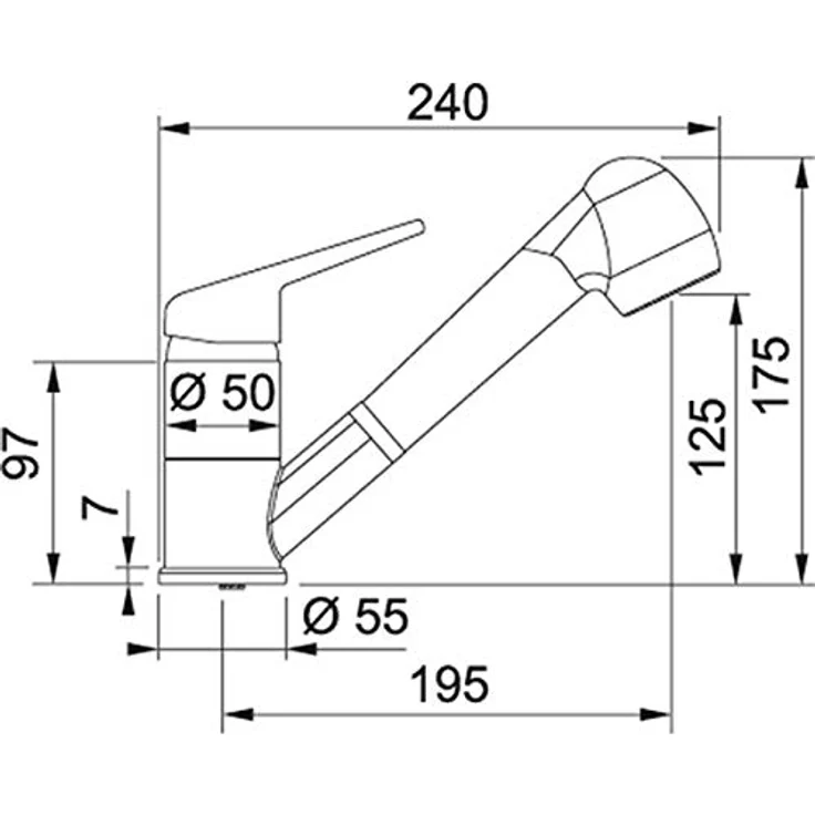 FRANKE Küchenarmatur 115.0470.675, Auszugsbrause mit integriertem Umschalter, harmonisches Design, passend zu Fragranit-Spülen – Bild 2