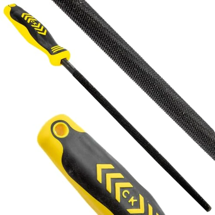 C.K Werkstattfeile, rund, 250 mm, CK T0083A 10, aus Kohlenstoffstahl mit ergonomischem Griff und Hieb 2 – Bild 1