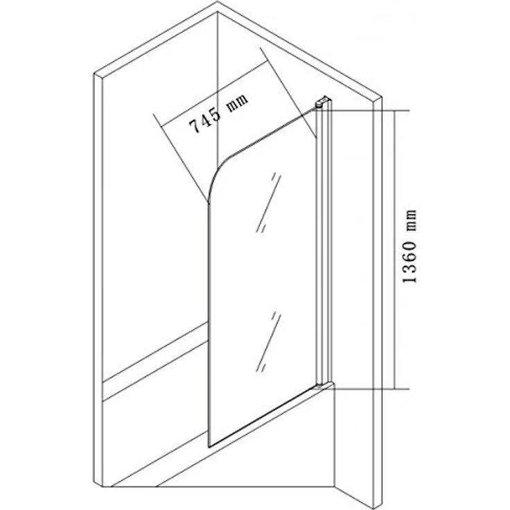 BERNSTEIN Schwenkbarer Badewannenaufsatz EX201, Duschabtrennung aus 6 mm Klarglas mit Nano-Beschichtung, Aluminiumprofil in Chrom, Höhe 140 cm, Breite 80 cm – Bild 7