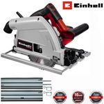 Einhell Tauchsäge TE-PS 165 1.200 Watt + Führungsschiene 2 x 1m, kraftvolle Tauchsäge mit werkzeugloser Einstellung und hochwertigem Hartmetall-Sägeblatt, inkl. 2x1000 mm Alu-Führungsschiene - Preisvergleich