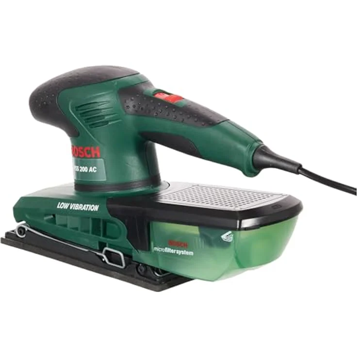 Bosch Professional PSS 200 AC Schwingschleifer Schwarz, Grün 200 W - Bandschleifmaschinen (Handschleifer, Schwingschleifer, Schwarz, Grün, Staubbeutel, Rechteckig, EN 60745) – Bild 2