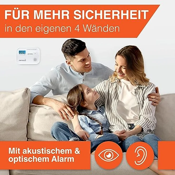 CO Melder Kohlenmonoxid Gasmelder Gaswarner Rauchmelder Nemaxx nach DIN EN50291 – Bild 2