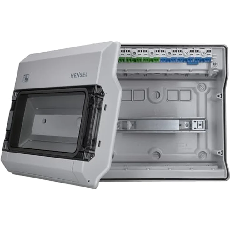 HENSEL KV-Automatengehäuse 12TE, Aufputz Kleinverteiler mit IP65 Schutz, transparenten Tür und Kabeleinführungsblende, 12x18mm – Bild 4