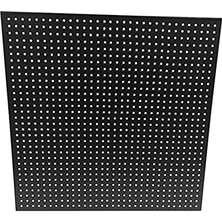 Home>it HOME IT Werkzeugtafel, Metall-Wandtafel mit universellem Lochraster-System, 40 x 40 cm, schwarzes Design – Bild 1