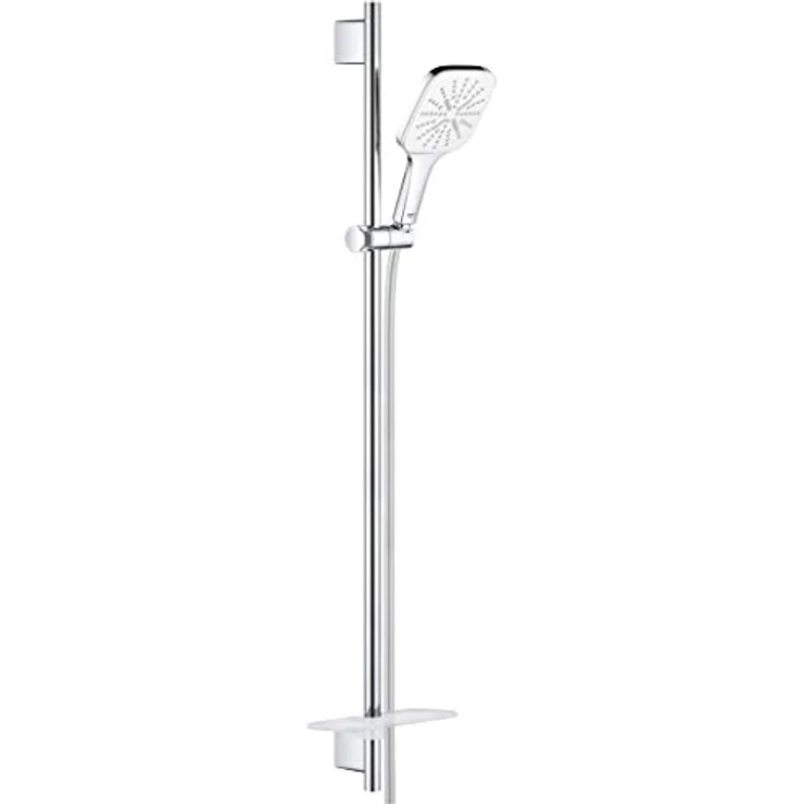 Grohe Rainshower SmartActive 130 Cube Brausestangenset mit 3 Strahlarten, 9,5 l/min Durchfluss, inklusive 900 mm Duschstange und SpeedClean Anti-Kalk-System – Bild 2