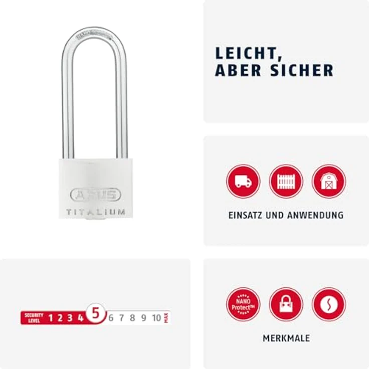 Abus 64TI-40HB63 Vorhängeschloss mit langem Bügel 40 x 63 mm – Bild 3