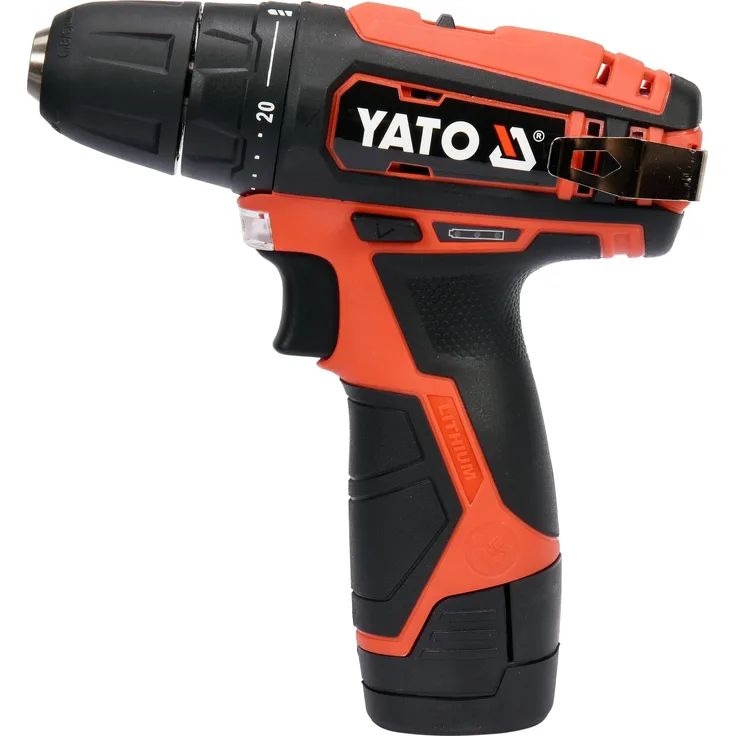 Yato YT-82901 Elektroschrauber und Schraubenschlüssel de impact 1300 RPM Schwarz, Rot, 2 Ah Akku, LED-Lampe, Metallgetriebegehäuse