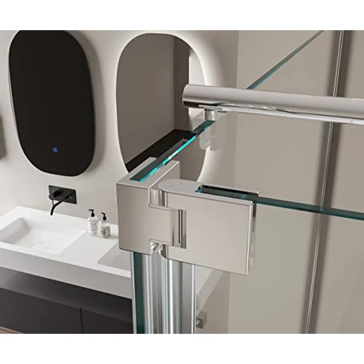 Bernstein Walk-in-Dusche NT109, 8mm Klarglas mit Nano-Beschichtung, Chromprofil, inkl. Spritzschutz, wählbare Breite bis 120 cm, 200 cm hoch – Bild 8
