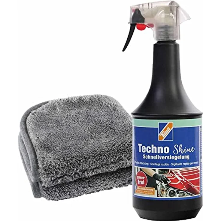 TECHNOLIT Lackversiegelung Techno Shine 1L inkl. Poliertuch, reinigt und versiegelt Lacke, Kunststoffe, Glas und Gummi, hoher Glanzwert – Bild 1
