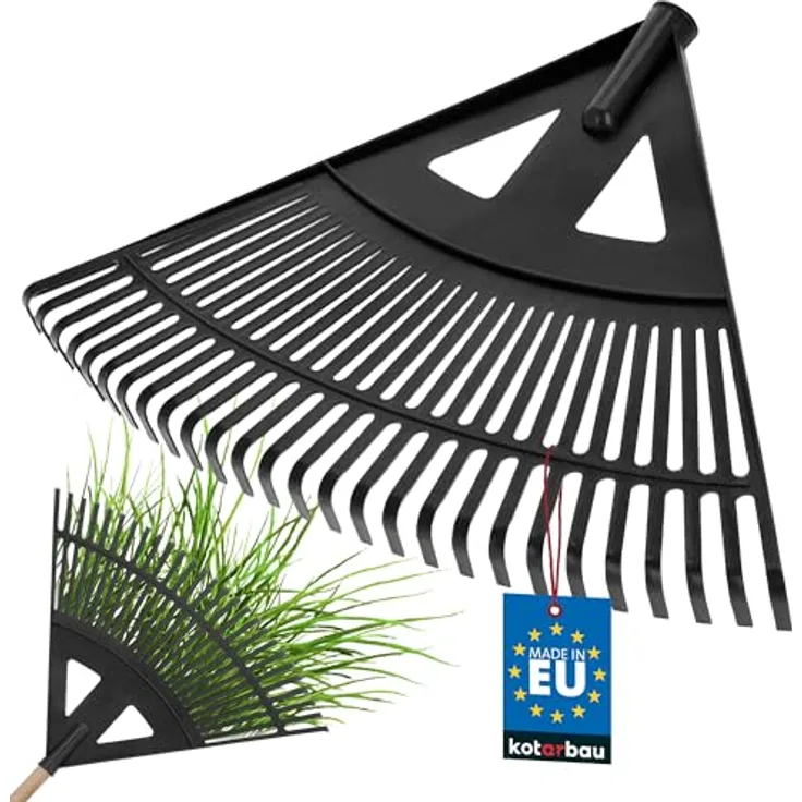 KOTARBAU® Laubrechen Kunststoff 58 cm, ohne Stiel, für Herbstlaub & Heckenschnitt, Schwarz