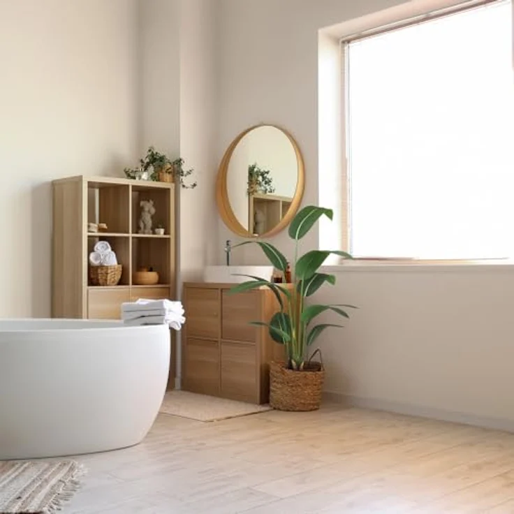 hjh OFFICE Kunstpflanze Paradiesvogel 150cm groß Strelitzia Künstliche Tropische Palme im weißen Topf, geeignet für Innenbereich – Bild 3