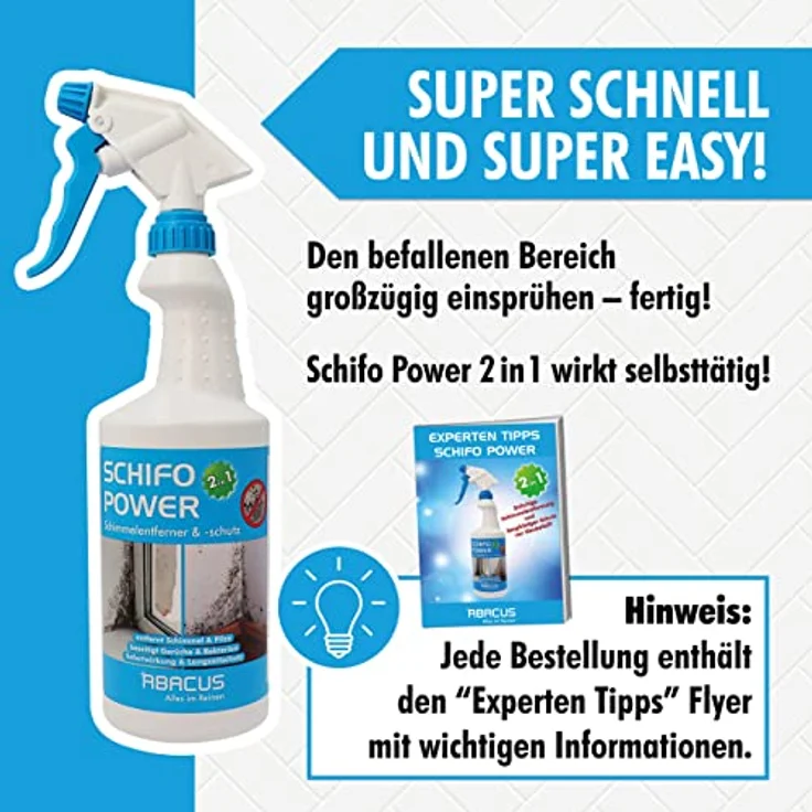 Schimmelentferner, Schimmelspray für Wand und Bad, Schimmelstop mit Langzeitwirkung, Schimmelmittel, Schimmel-Blocker, Schimmel-Entferner, Anti-Schimmel – ABACUS Schimmelentferner 3x 750 ml (7459) – Bild 5