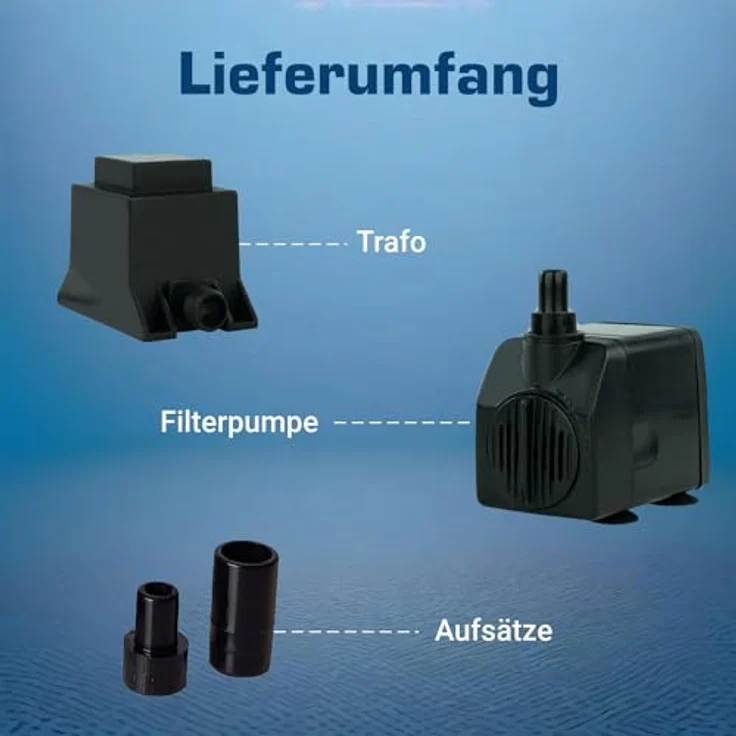 KERRY Wasserspiel-Pumpe KEP450L 12V – 450 L/H | nur 5 Watt | 7m Kabel | 80 cm Förderhöhe | Teichpumpe | Wasserpumpe | Aquariumpumpe | Zimmerbrunnen-Pumpe, Schwarz – Bild 6