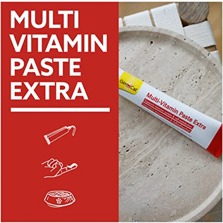 GimCat Multi-Vitamin Paste Extra - Katzensnack mit Fischöl für ein starkes Immunsystem und den Zellstoffwechsel - 1 Tube (1 x 100 g) – Bild 5