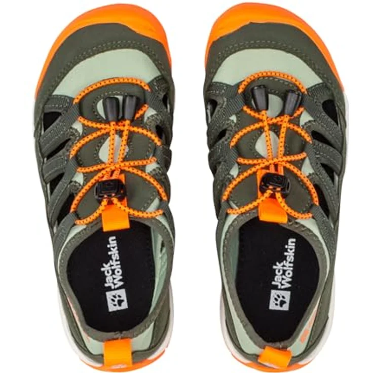 Jack Wolfskin Villi Sandal K, Unisex Sicherheitssandalen mit dämpfender EVA-Außensohle, grün, Größe 34 – Bild 9