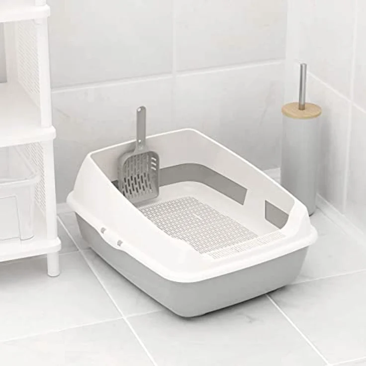 4BIG.fun Katzentoilette mit Reinigungssieb und Hochrand, Kunststoff, inkl. Streuschaufel – Bild 2