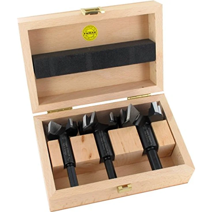 Famag 1622.530 3-teiliger Bormax WS-Forstnerbohrersatz D=40,50,60mm im Holzkasten – Bild 2