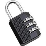 HMF 3506-02 Zahlenschloss Vorhängeschloss | 3-Stellig | 5 x 3 x 1 cm | Schwarz