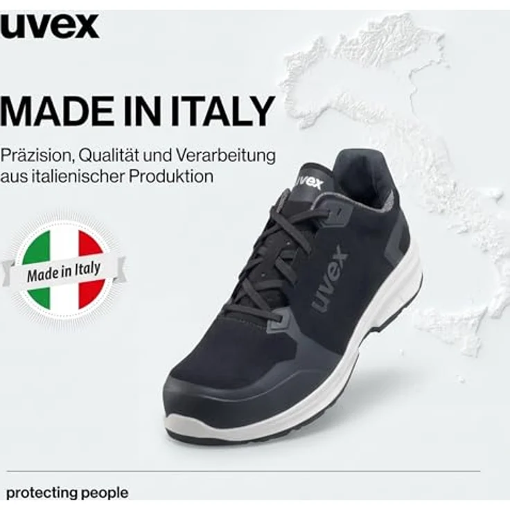 Uvex uvex 1 sport Halbschuh S3L SRC Arbeitsschuh, atmungsaktives Hightech-Mikrovelours, schwarz – Bild 9