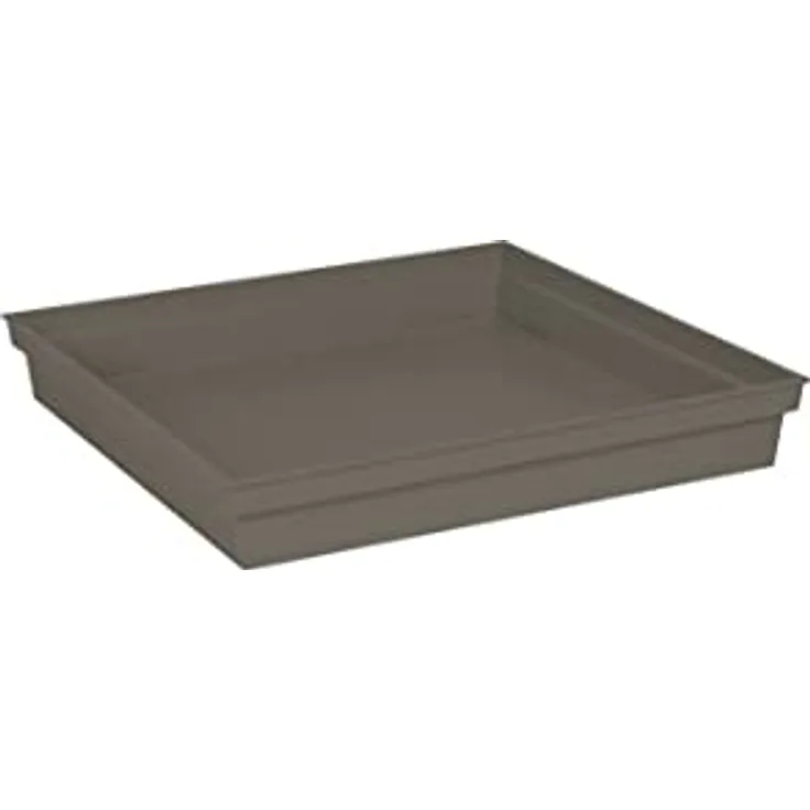EDA - Untersetzer, quadratisch, Toskana, 40 cm, für Blumentopf, quadratisch, Toskana, 50 cm, 40 x 40 x 5,9 cm, Taupe