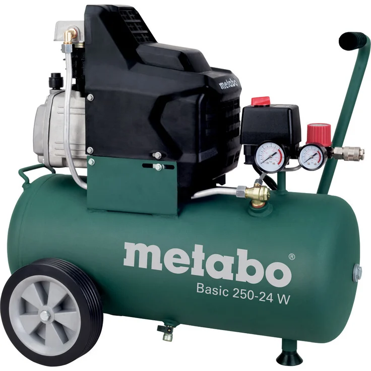 Metabo Kompressor Basic 220-24 OF Silent 601593000, leise und mobil, mit VarioGrip und Condor Druckschalter