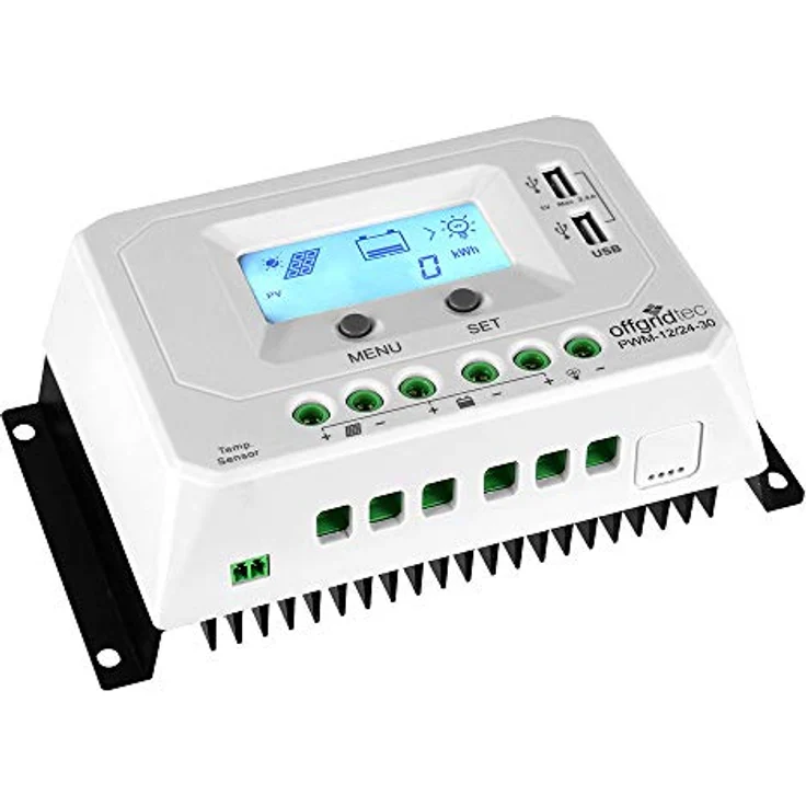 Offgridtec PWM Pro Laderegler 12V/24V 30A USB, Solar-Laderegler mit 3-stufiger Ladereglung und USB Ports – Bild 2