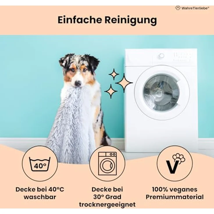 Fluffy Premium Kuscheldecke für Hunde | Waschbar (40°) und trocknergeeignet (30°), kuschelige Wohlfühlgarantie für deine Liebsten, vielseitige Hundedecken und Katzendecken, hundekuscheldecken – Bild 3