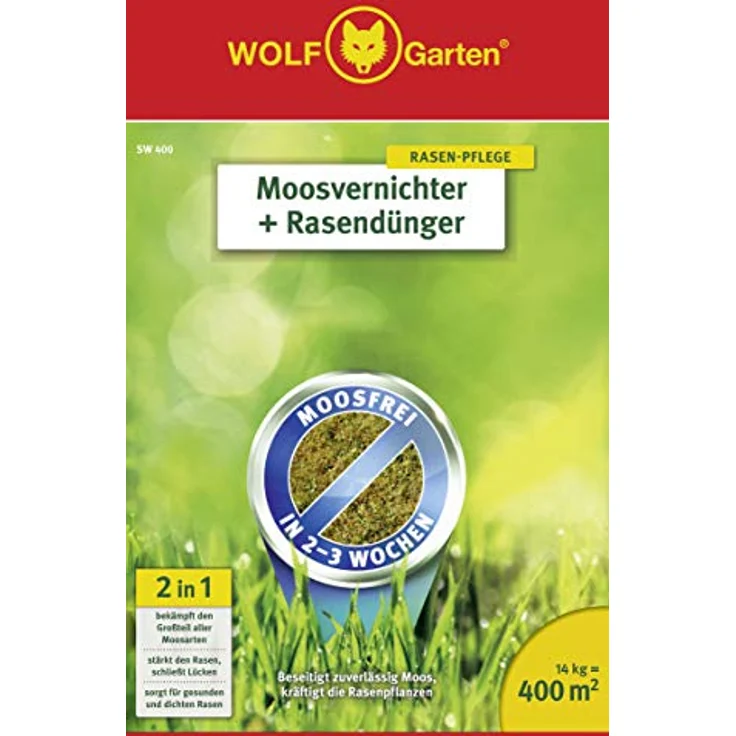 WOLF-Garten 3841040 Moosvernichter Rasendünger SW 14 kg für 400qm – Bild 3