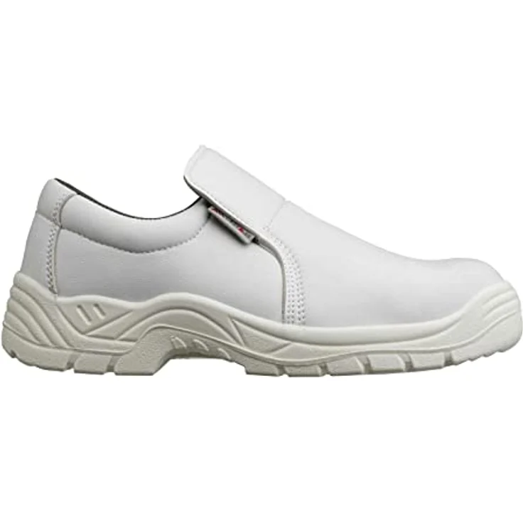 Artmas Arbeitsschuhe Sicherheitsschuhe S2 WEIß KOCHSCHUHE KÜCHENSCHUHE KOCH Sicherheitsschuh, Weißer mokassinartiger Halbschuh mit attraktivem Design – Bild 5