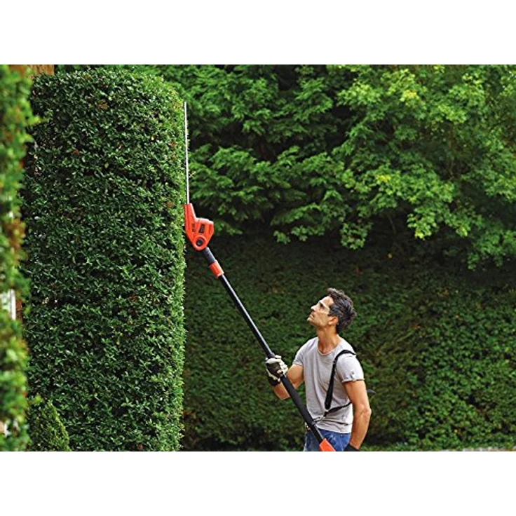 Black+Decker Elektro-Stabheckenschere (550W, Schwertlänge 51 cm, Schnittstärke 22 mm, Reichweite 4m, Hecken schneiden ohne Leiter, inkl. Messerschutzhülle + Schultertragegurt) PH5551 – Bild 7