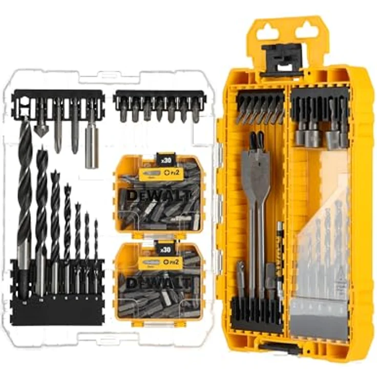 DeWalt DT70784-QZ 100-teiliges Bohrzubehör-Set im mittleren Koffer, schwarze und goldene Bohrungen, Schlüssel-Holzbohrgrößen, gemischte Schraubendreher-Sets – Bild 3