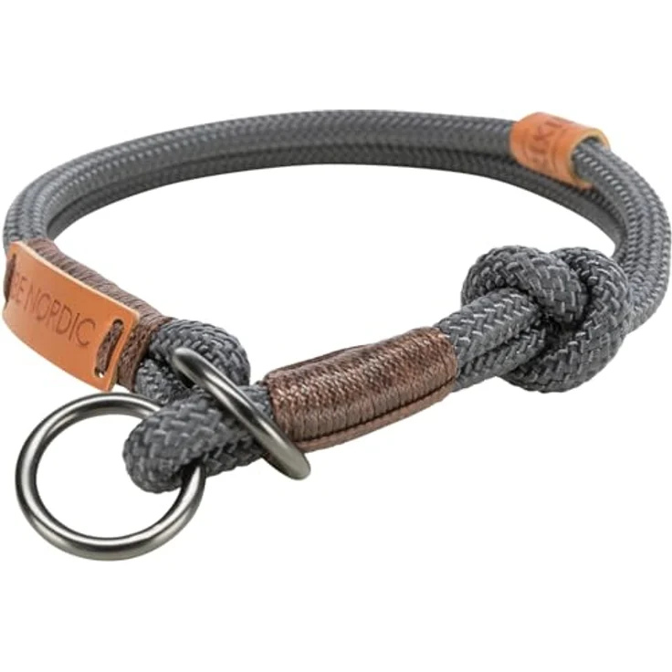 TRIXIE Zug-Stopp Hundehalsband BE NORDIC L dunkelgrau / braun – bequemes Hundehalsband für große & sehr große Hunde mit Zugbegrenzung - robust & elegant – 17281 – Bild 1
