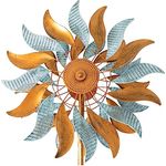LEMODO Windspiel Fire Flowers | Windrad mit gegenläufigen Rotoren | Gartendeko in 2 Höhen aufbaubar | Gartenstecker 213 cm hoch | Windmühle in Kupferoptik | Windskulptur auch als Vogelschreck geeignet - Preisvergleich