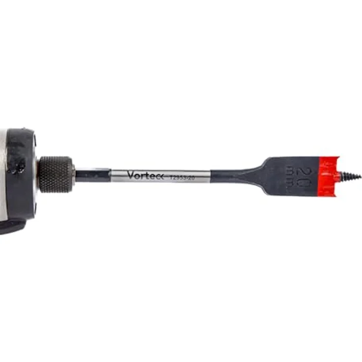C.K Tools Vorteck Flachfräsbohrer 20 mm x 152 mm, selbstziehende Gewindespitze, 1/4" Hex Quick Lock Schaft, schlagschraubergeeignet, Carbonstahl – Bild 4