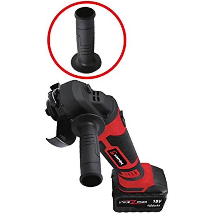 SCHMIDT security tools Akku-Winkelschleifer AG-115 Trennschleifer 4.0Ah Koffer, Schwarz-Rot, 8.000 U/min Drehzahl, 18V Lithium-Ionen – Bild 3