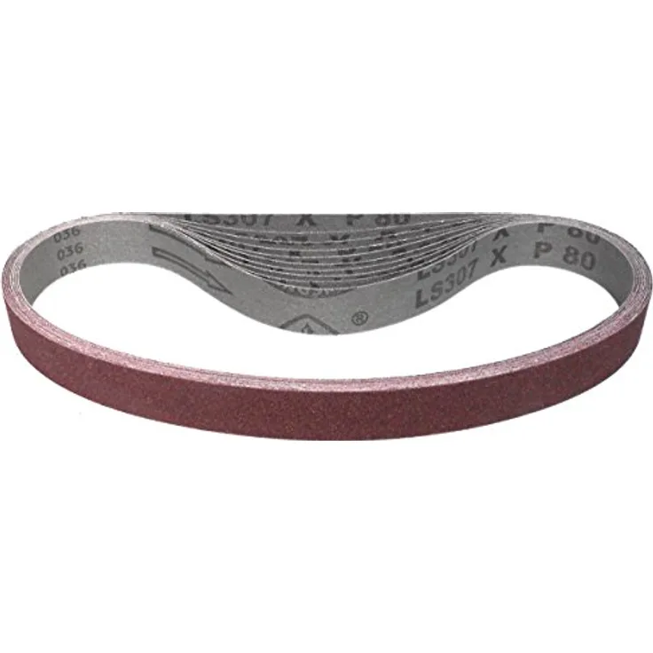 Klingspor Schleifband LS307X, 25 x 762 mm, Körnung P180, 10 Stück, für Holz & Metall, reißfeste halbflexible Gewebeunterlage, Industriequalität