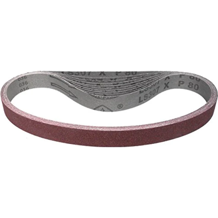 Klingspor Schleifband LS307X, 25 x 762 mm, Körnung P180, 10 Stück, für Holz & Metall, reißfeste halbflexible Gewebeunterlage, Industriequalität – Bild 1