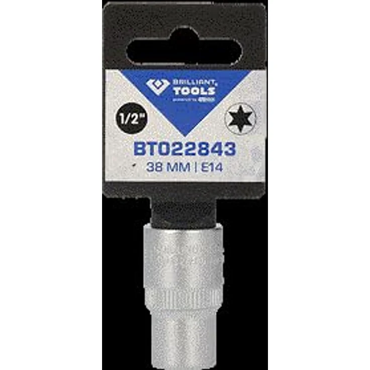 Brilliant Tools Torx-E-Stecknuss E14, 1/2" (12,5 mm) Innenvierkant-Antrieb aus Chrom-Vanadium-Stahl, matt verchromt, 38 mm Länge – Bild 7