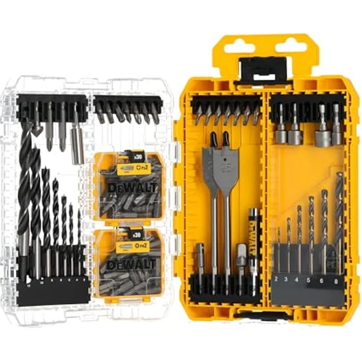 DeWalt DT70784-QZ 100-teiliges Bohrzubehör-Set im mittleren Koffer, schwarze und goldene Bohrungen, Schlüssel-Holzbohrgrößen, gemischte Schraubendreher-Sets – Bild 2