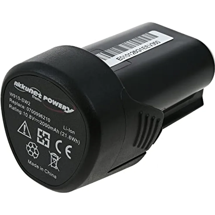 akku-net Akku kompatibel mit Würth Typ 0700996210, 10,8V, Li-Ion, Schwarz, 2000mAh/21,6Wh