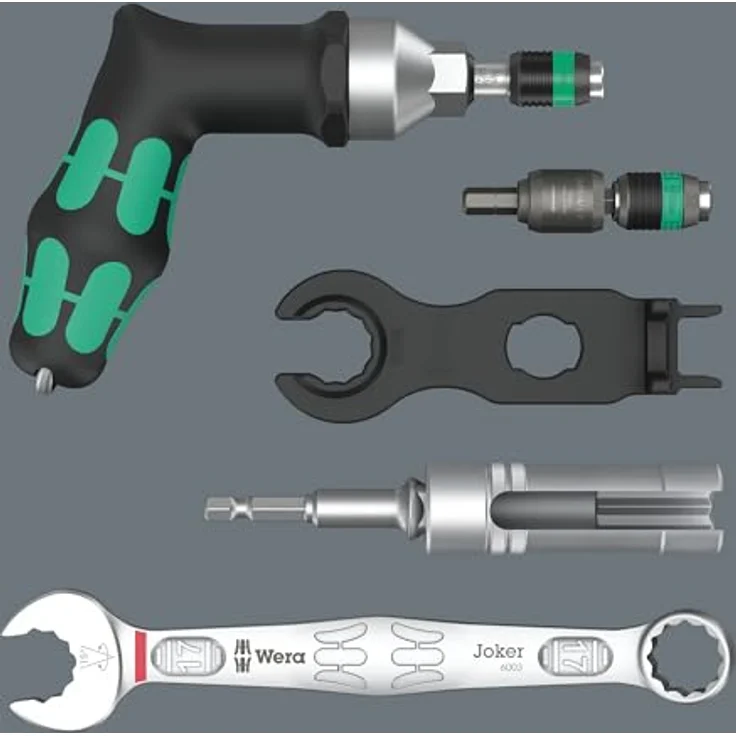 Wera 9524 Photovoltaik Montage-Werkzeugset 1, 7-teilig mit Drehmomentschraubendreher 3,0-6,0 Nm und Rapidaptor Bit-Halter-Schraubendreher – Bild 2