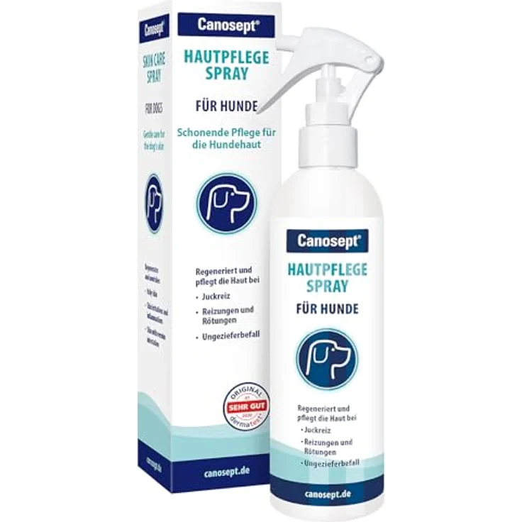 Canosept Hautpflege Spray für Hunde, 250ml - Regenerierende Lotion gegen Juckreiz und Hautreizungen, natürliche Wirkstoffe – Bild 1
