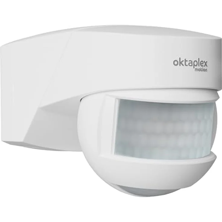 Oktaplex motion Lea Bewegungsmelder Außen, IP54, Infrarot Sensor 180°, Reichweite 12 m, Wand-/Deckenmontage, 230V, LED geeignet, weiß – Bild 1