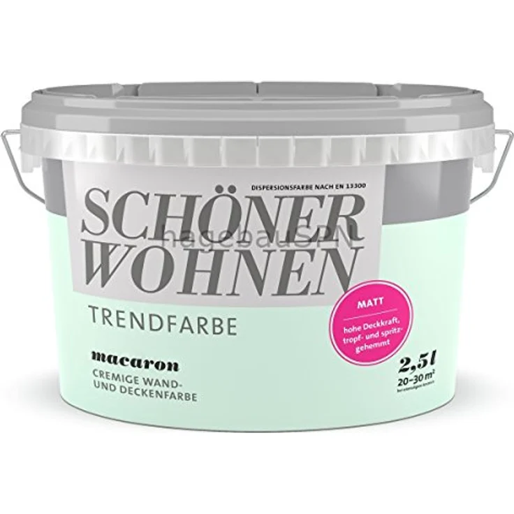 SCHÖNER WOHNEN FARBE SW Trend Wandfarbe matt 2,5L macaron 6509, lösemittel- und weichmacherfrei, scheuerbeständig, für Allergiker geeignet – Bild 2