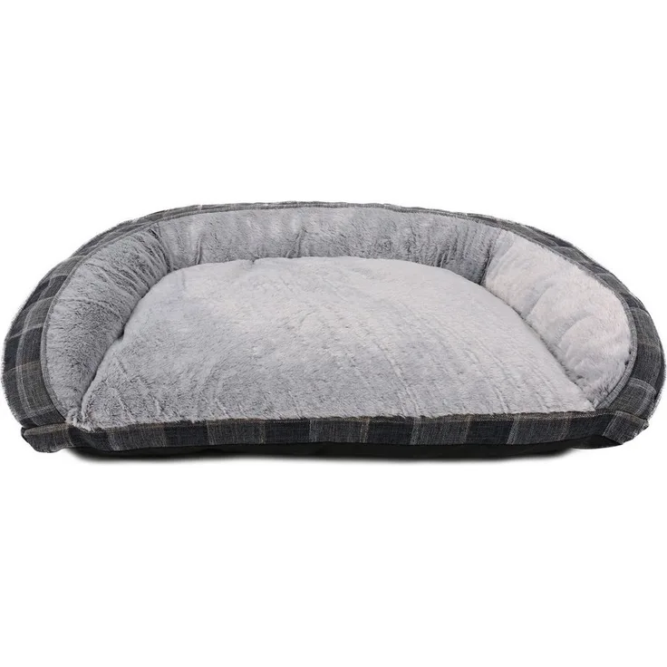 HEIM Tierbett Schottland orthopädisch – Memory Foam, Grau/Anthrazit