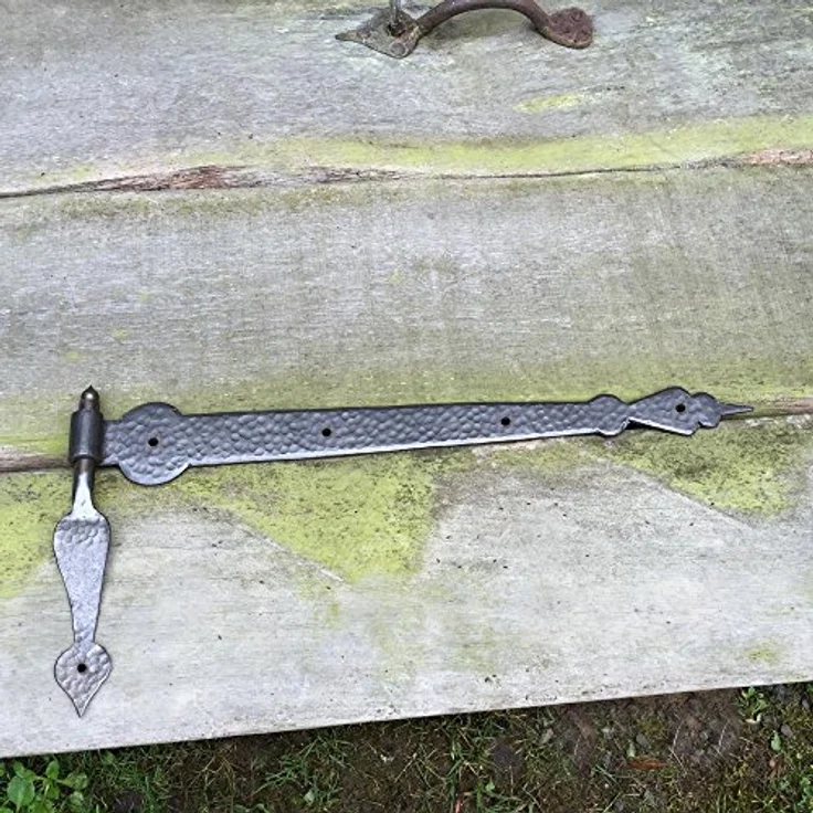 Antikas Türbänder geschmiedet 2 Tor Scharniere Eisen Türband + Aufhängung 50 cm, Antik-Look – Bild 2